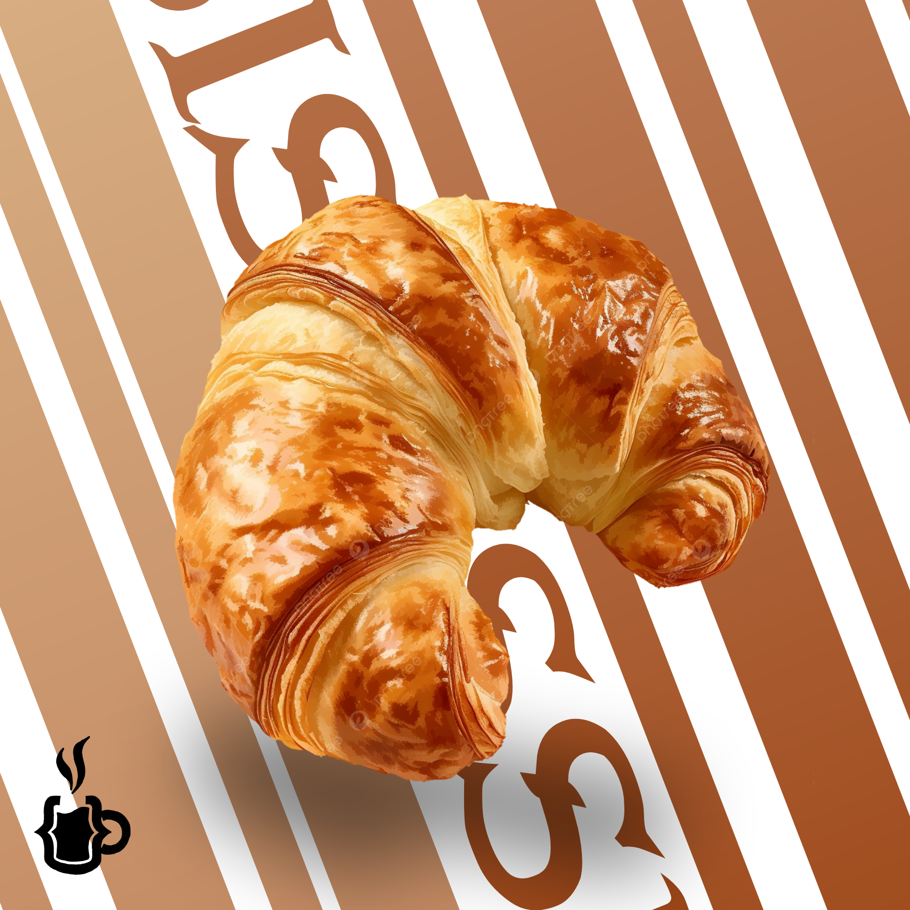 Imagem do card, com um croissant no centro.